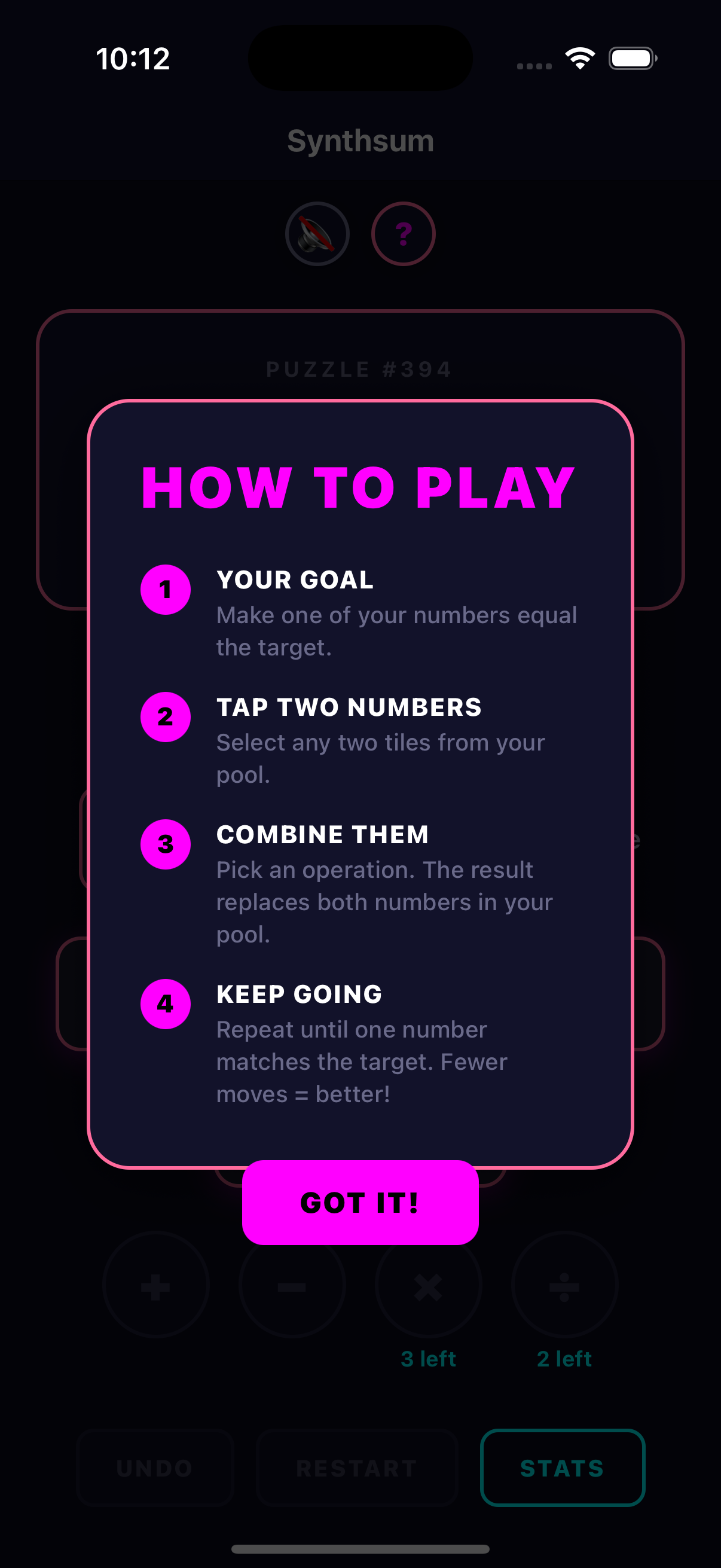 Synthsum how to play
